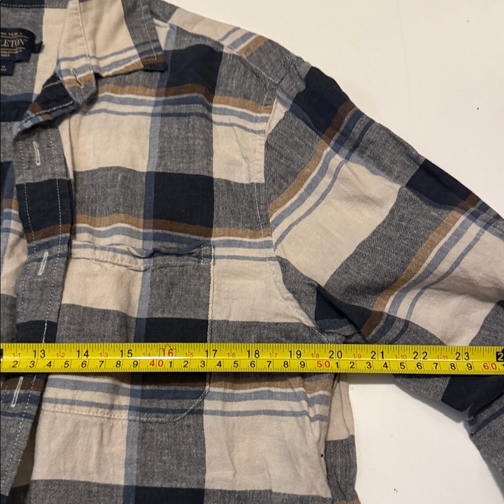 Pendleton Linen Blend Plaid Button Down Long Slee… - image 5